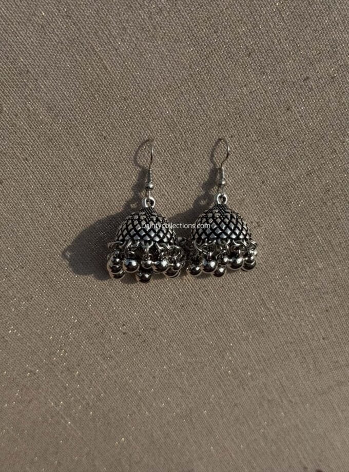 Heera jhumki silver
