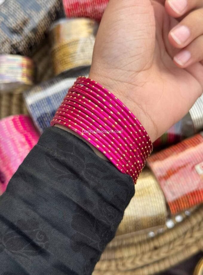 Pink metal bangles