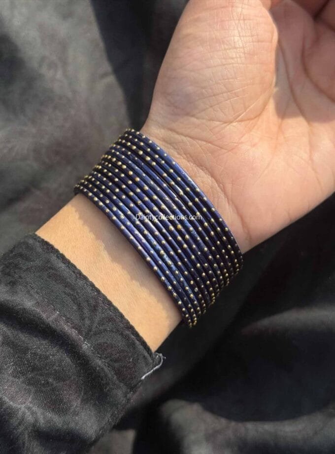 Navy blue metal bangles