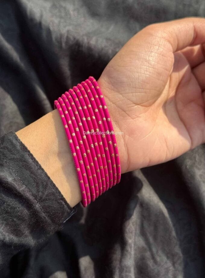 Pink metal bangles -2