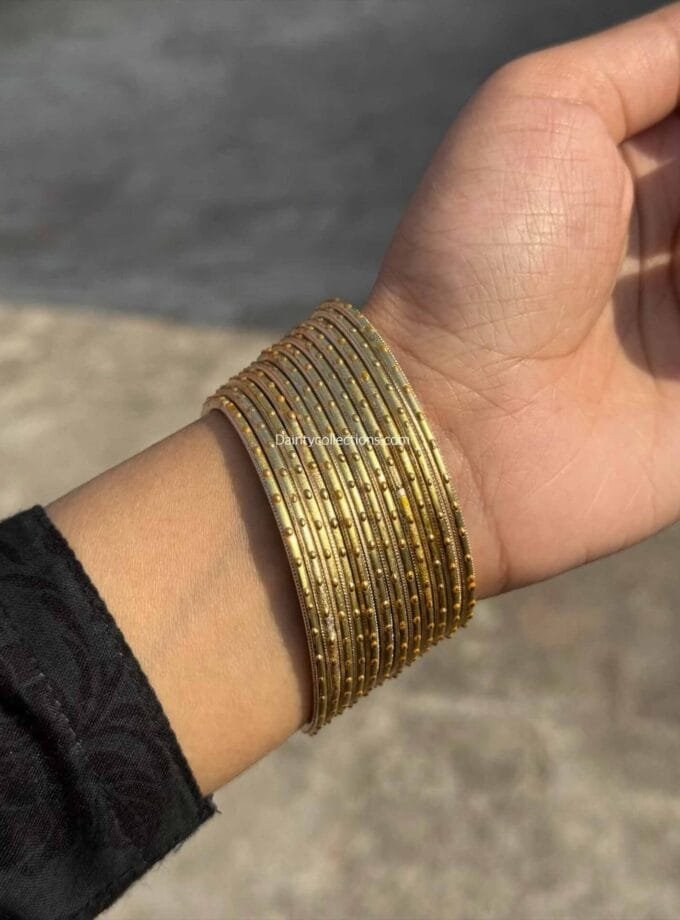 Golden metal bangles