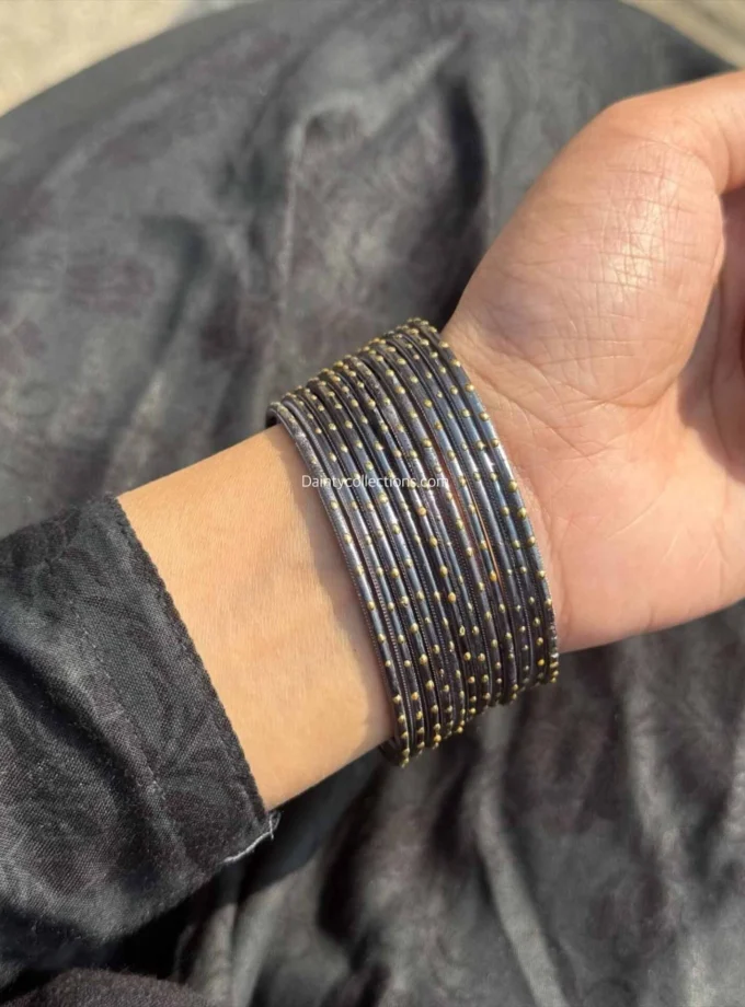 Grey metal bangles
