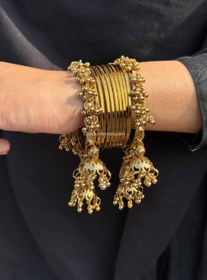 Afghani latkan antique karay pair WITH bangles