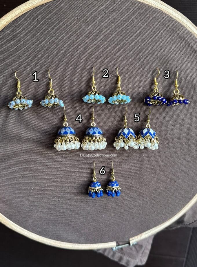 Blue jhumki frame golden