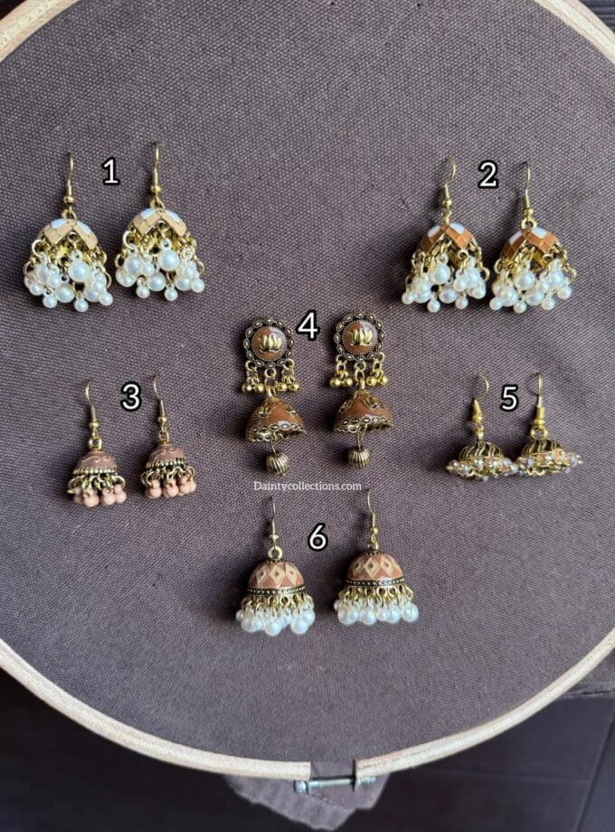 Beige jhumki frame golden