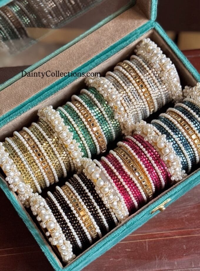 Eid gift basket - 16 pairs jhumka box, bangles box, necklace , hair claw, cone mehndi, mehndi stencils