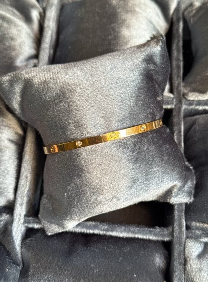 Zircon stainless openable Cartier bracelet