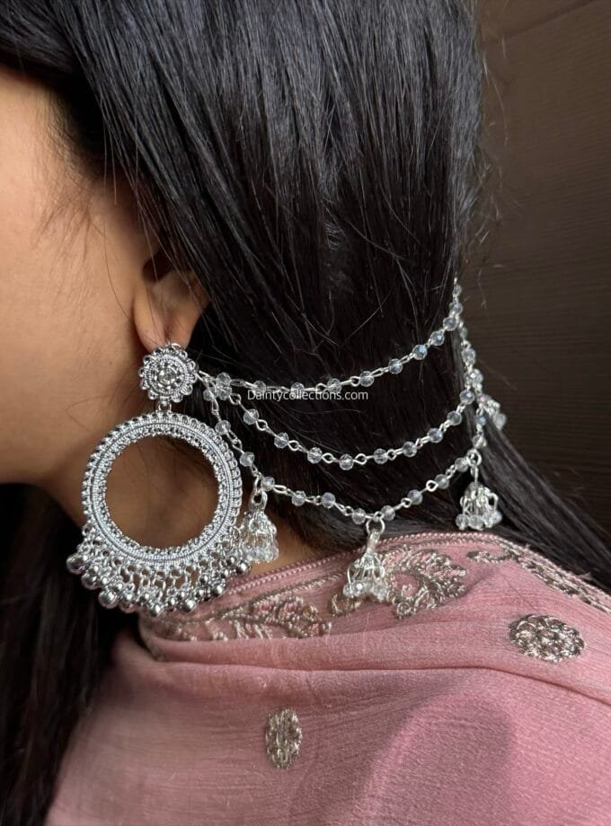 Sooraj Bali silver with triple layer handmade moti saharay