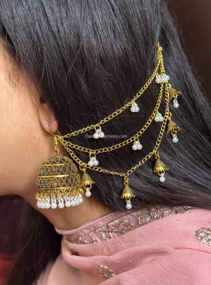 Gulshan Matka jhumka with triple layer saharay