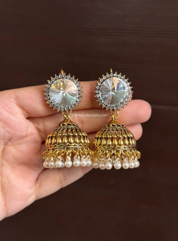 Shabnam jhumka antique with pearls