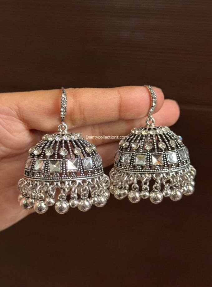 Neelo Matka jhumki silver