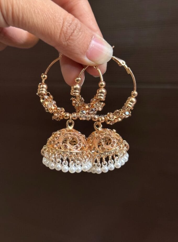 Afshan Bali rose gold stone