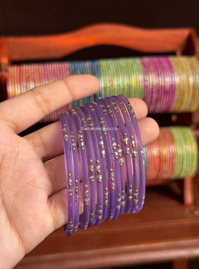 Rainbow glass bangles Lilac