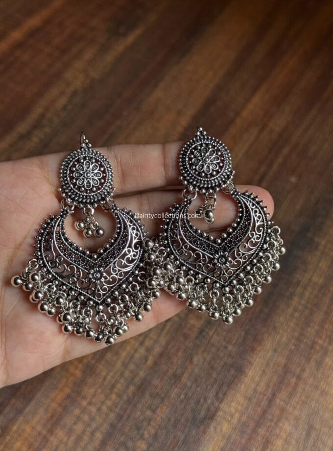Anarkali jhumka silver