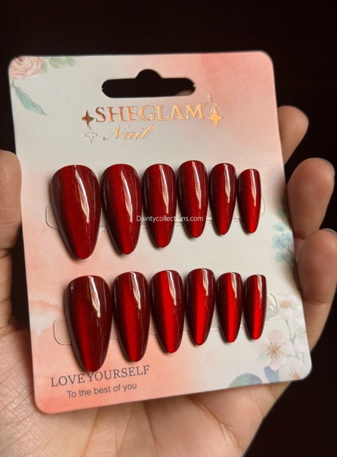 Almond shaped nails with sticker sheet