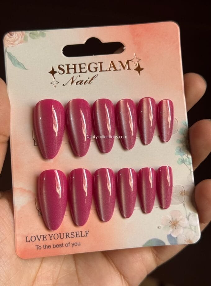 Almond shaped nails with sticker sheet