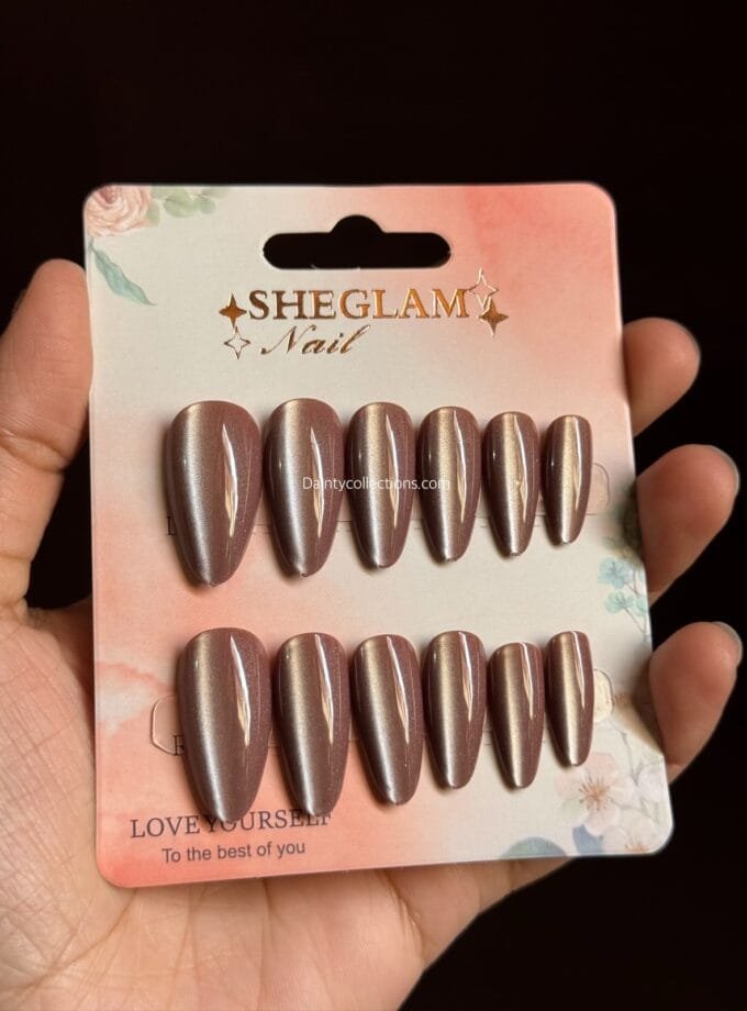 Almond shaped nails with sticker sheet