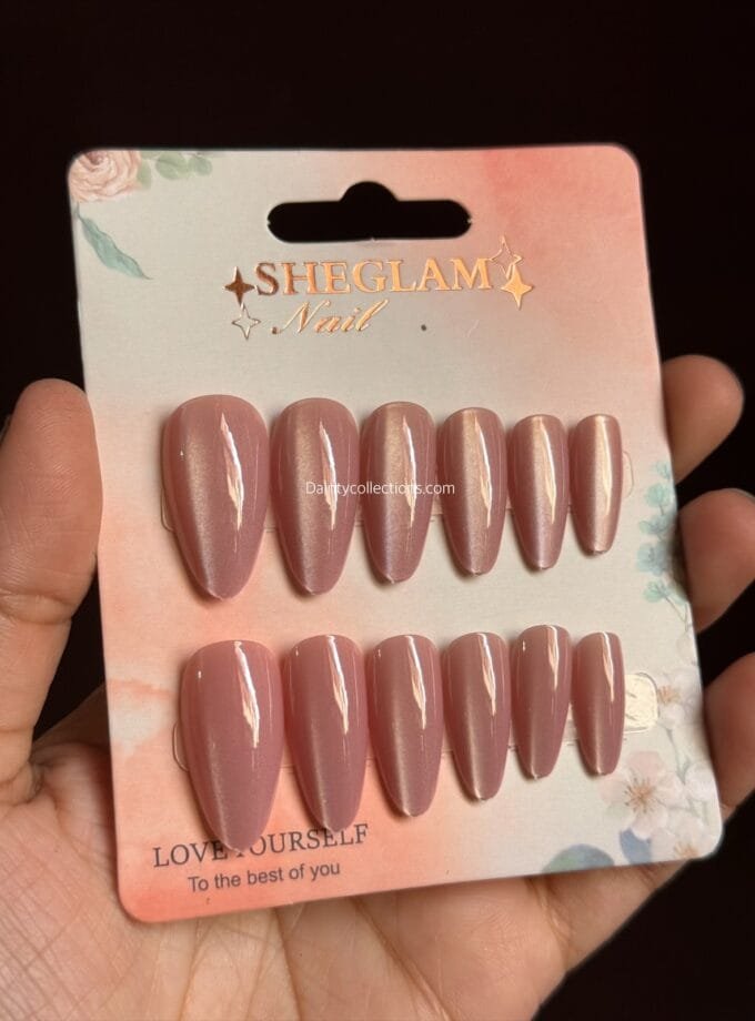 Almond shaped nails with sticker sheet