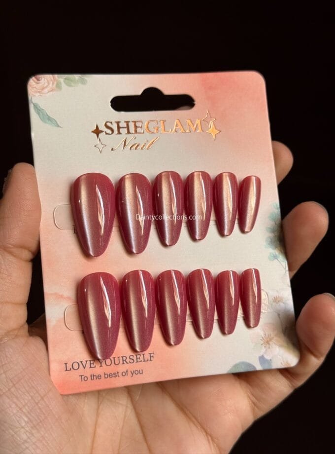 Almond shaped nails with sticker sheet