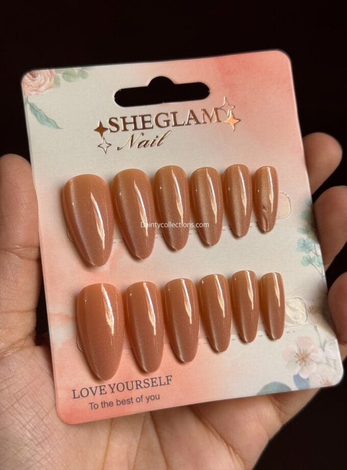 Almond shaped nails with sticker sheet