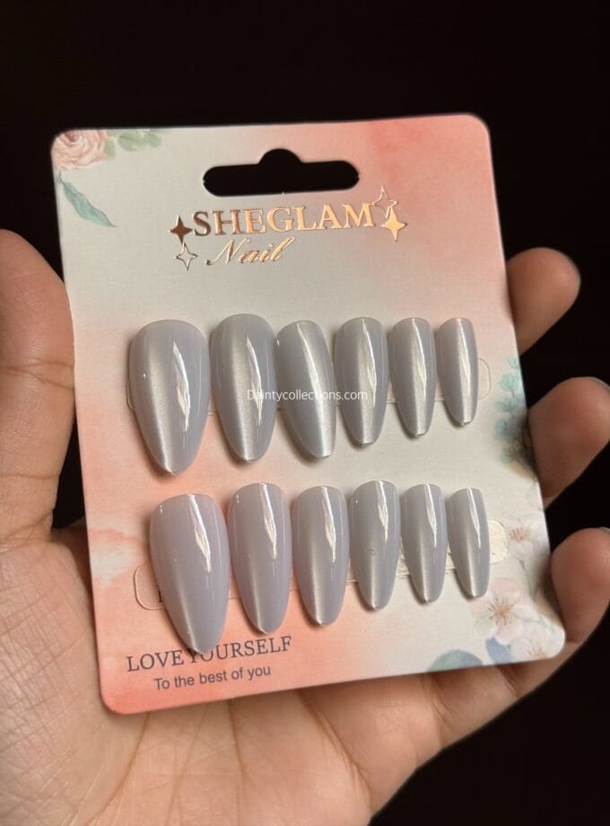 Almond shaped nails with sticker sheet