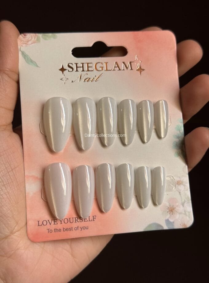 Almond shaped nails with sticker sheet
