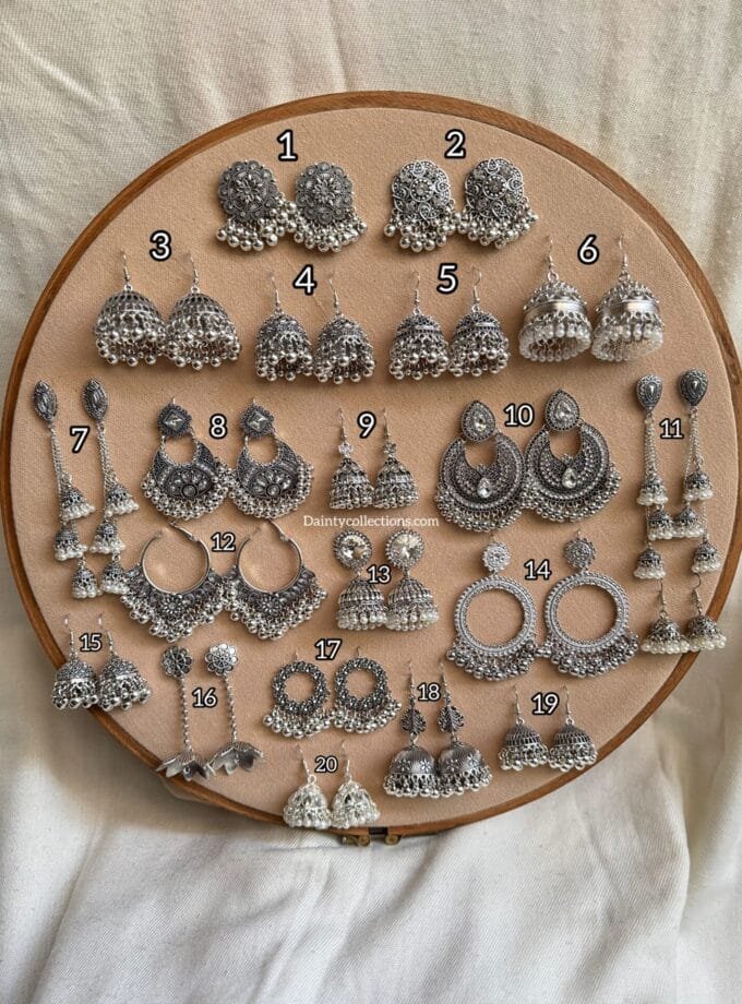 Silver jhumka frame