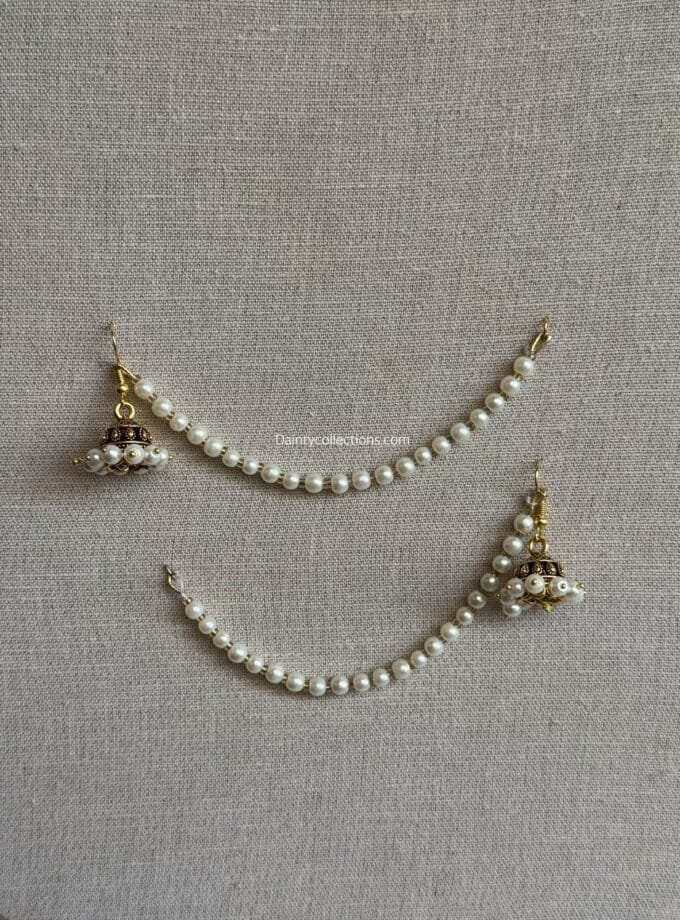 Mumtaz jhumki antique with pearl saharay