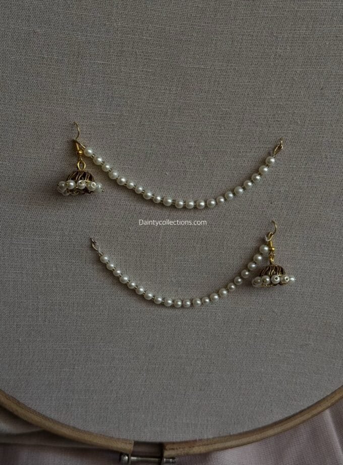 Adaa jhumki antique with pearl saharay