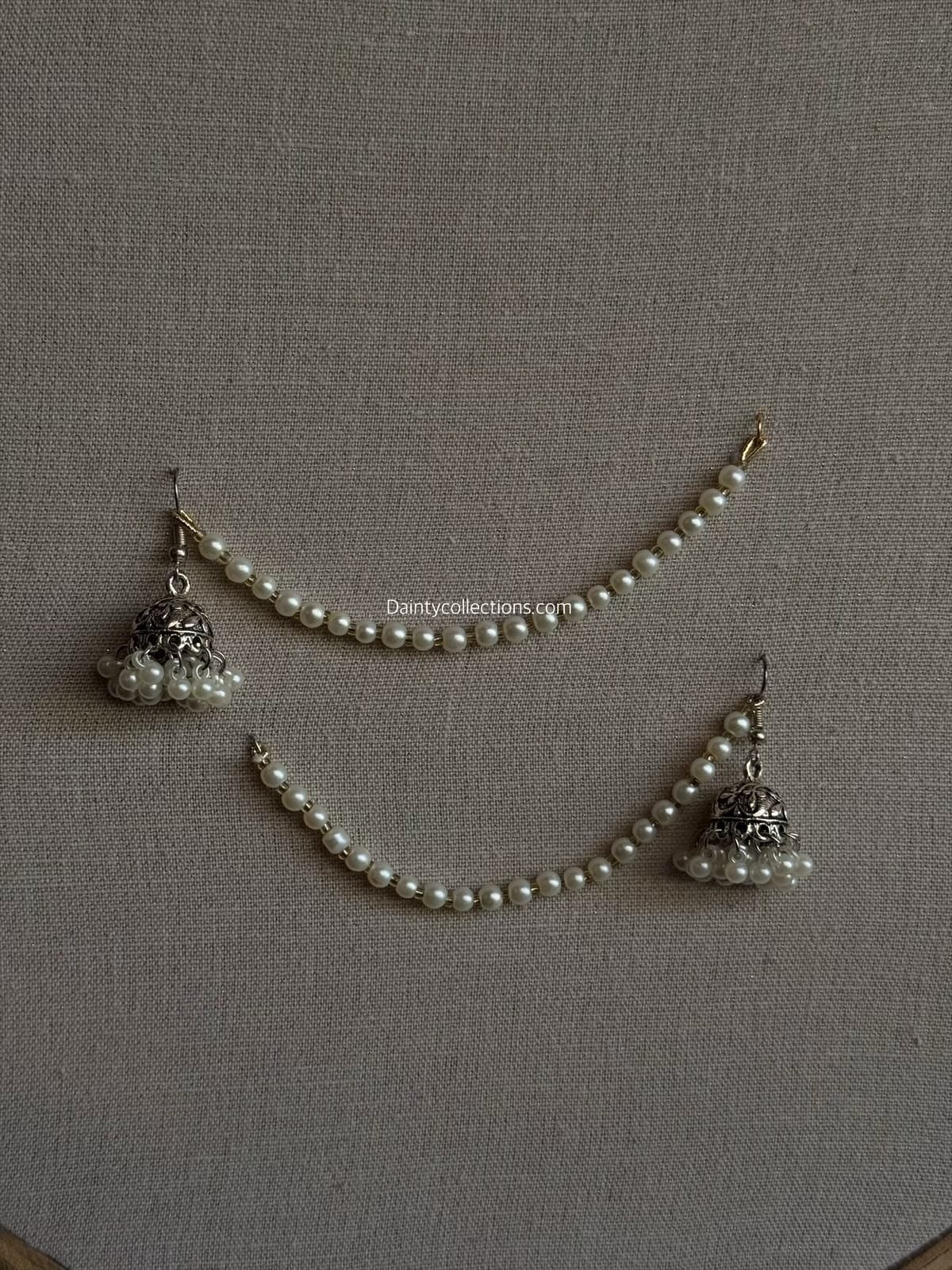 Choti jhumki hanging pearls with pearl saharay