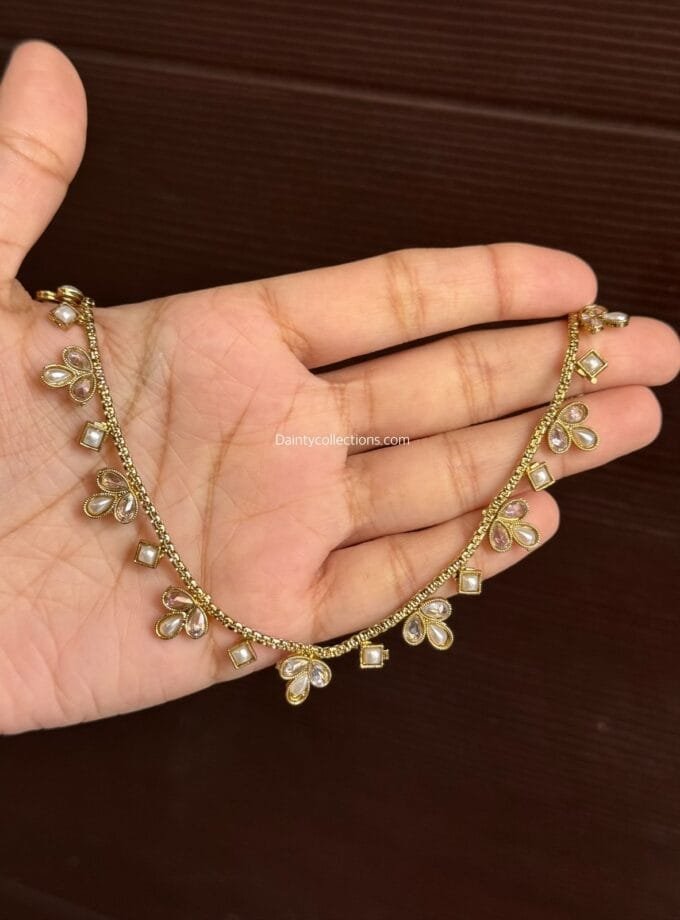 Anarkali kundan pazaib with pearls single