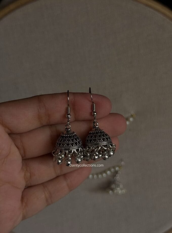 Mehru Choti jhumki silver