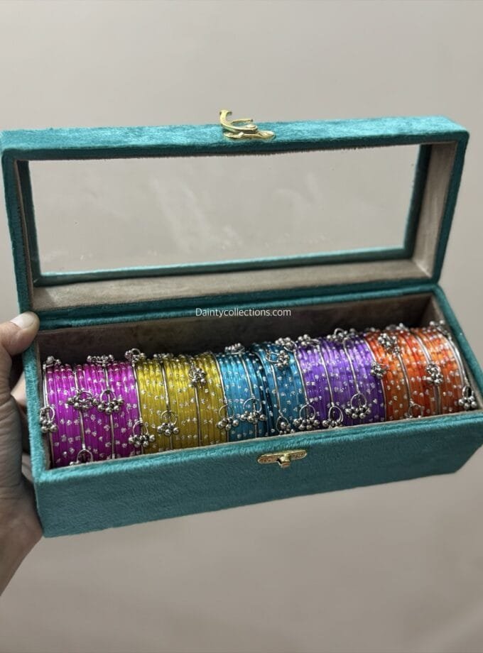 Bangles gift box with Raindrop glass bangles and Kashmiri choorian