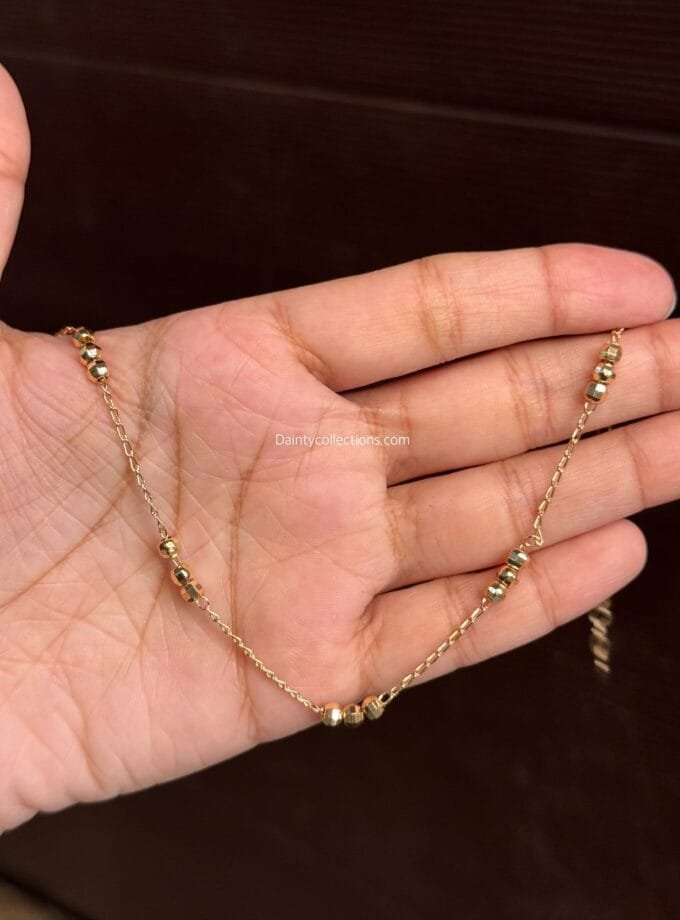 Minimal triple beaded anklet