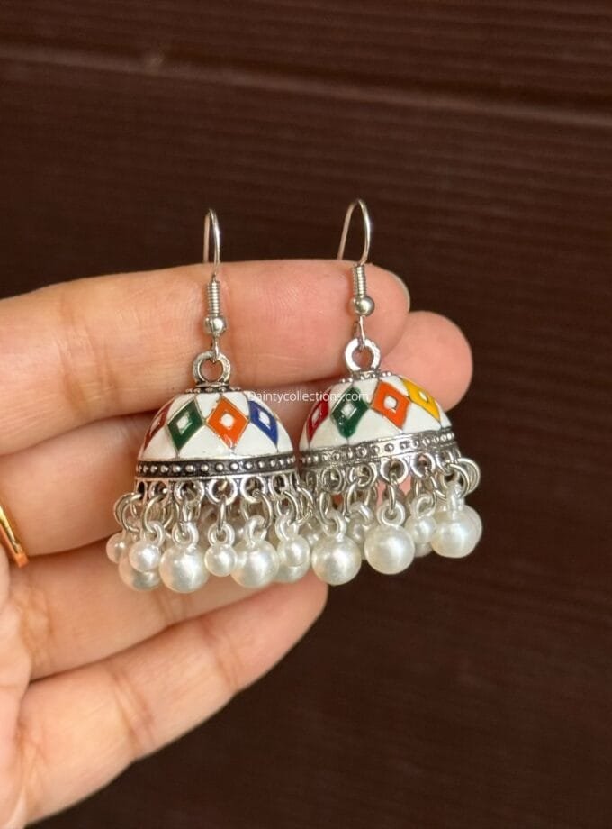 Multicolor jhumka silver