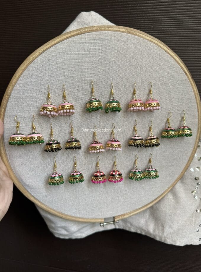 Meenakari Kashmiri matka jhumkay