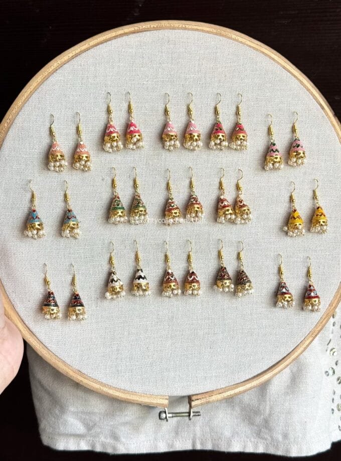 Meenakari Kashmiri cone choti jhumki