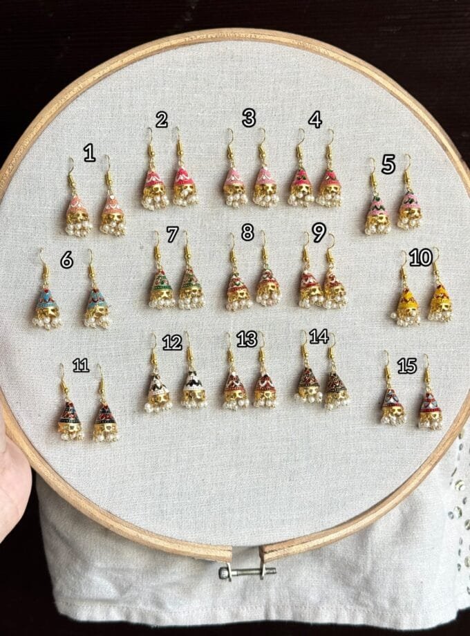 Meenakari Kashmiri cone choti jhumki