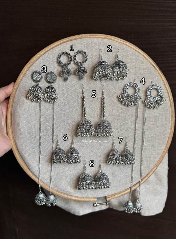Silver jhumka frame