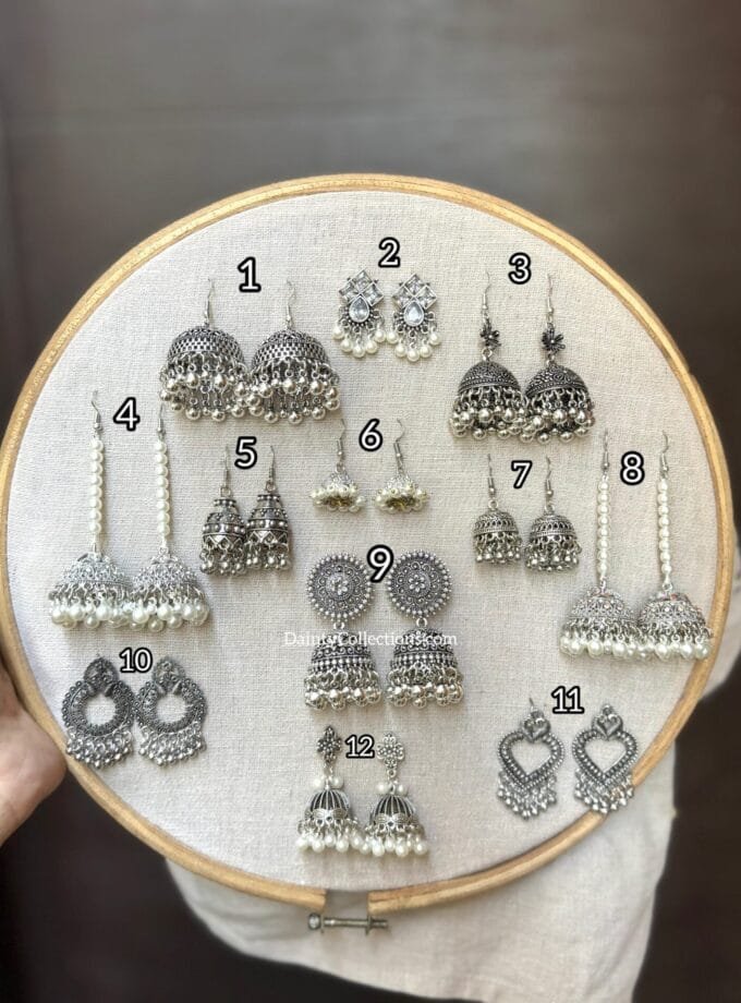 Silver jhumka frame