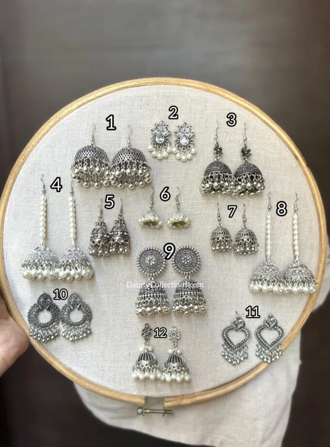 Silver jhumka frame