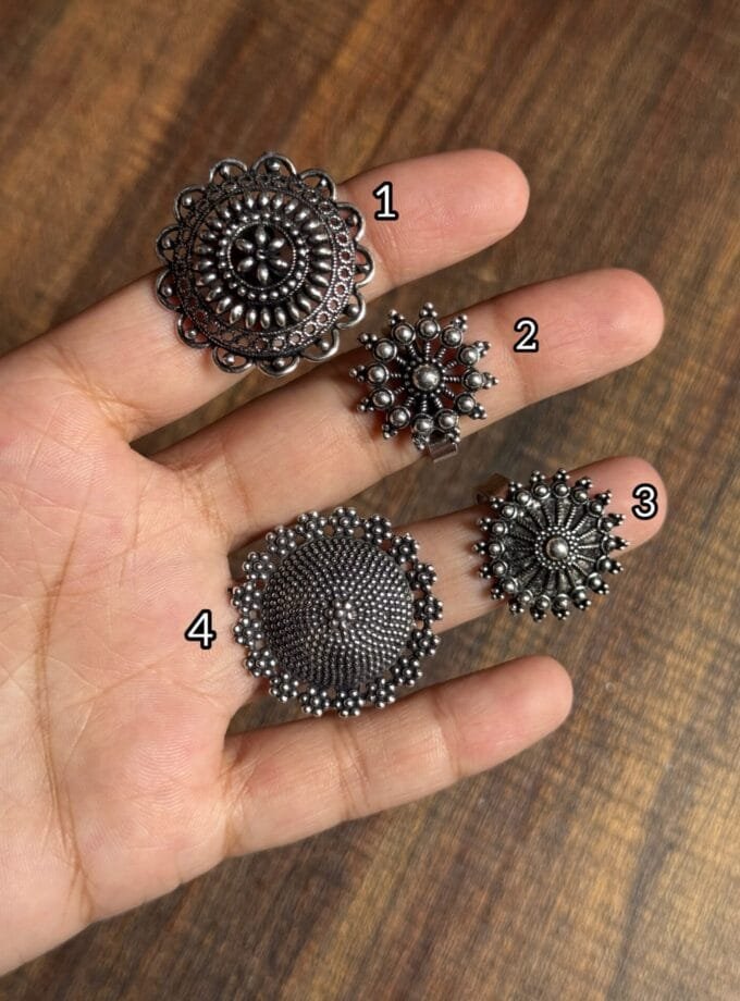 Afghani oxidized silver rings