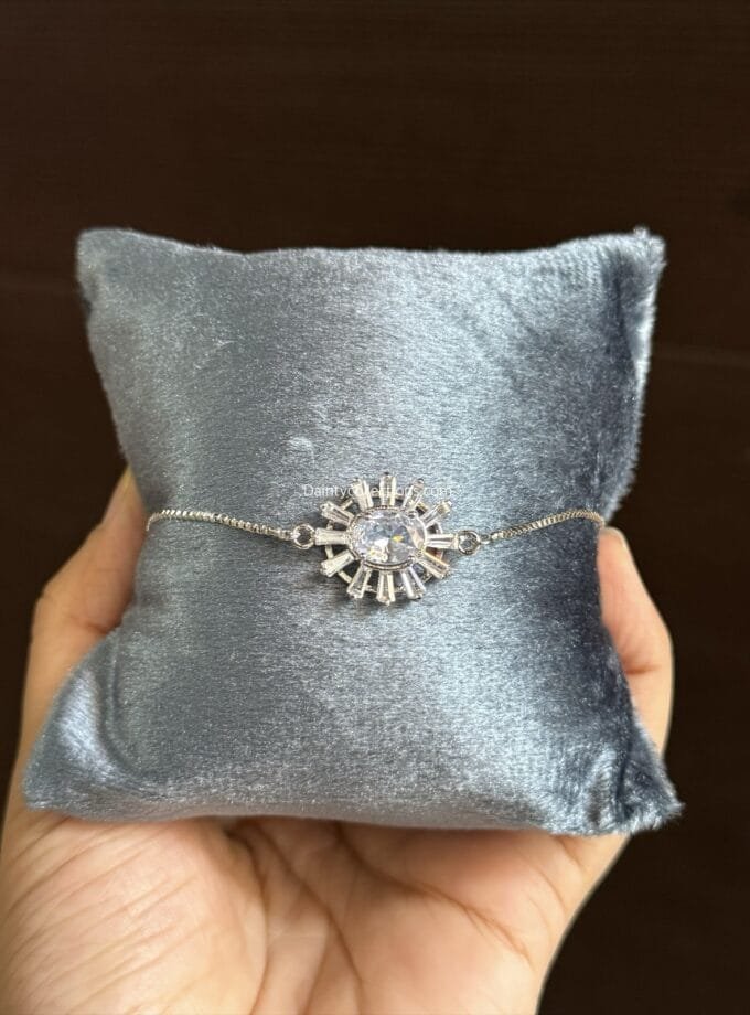 Zirconia adjustable stainless bracelet