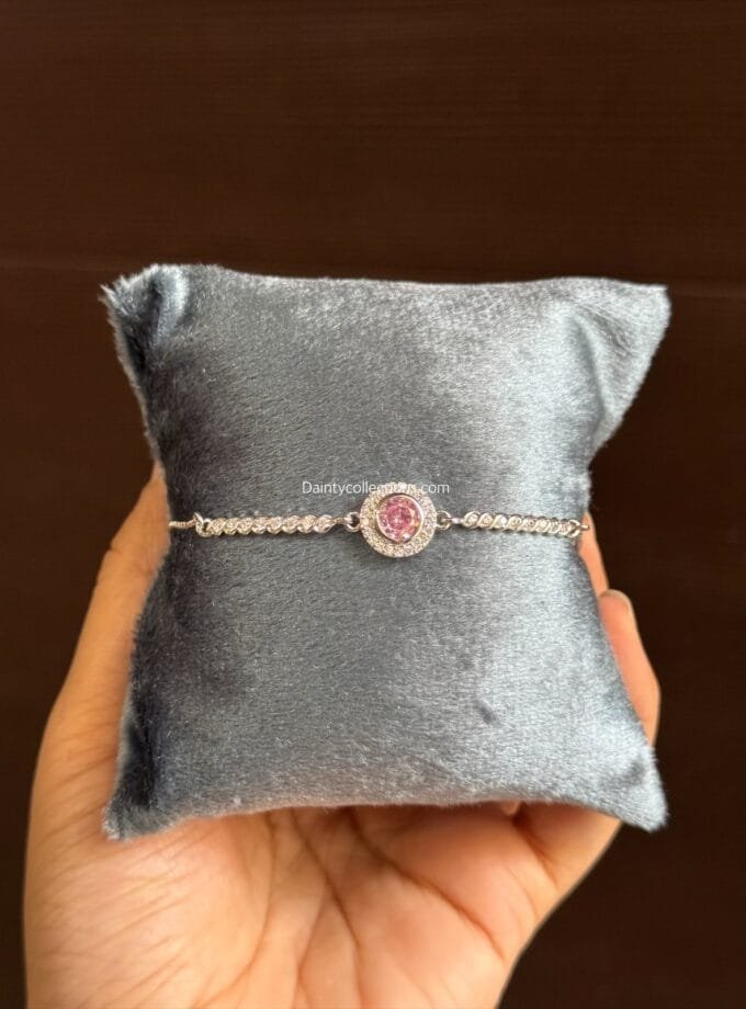 Lune zirconia adjustable stainless bracelet