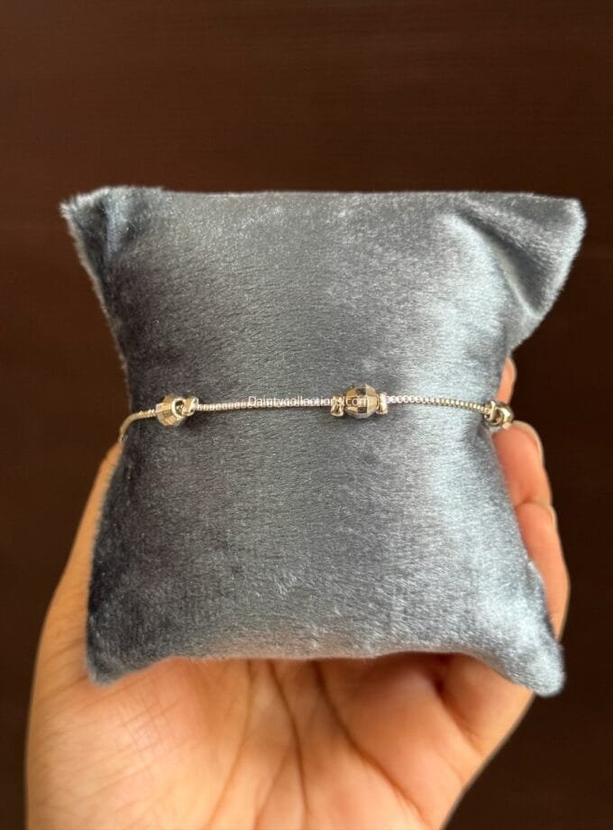 Beaded silver bracelet