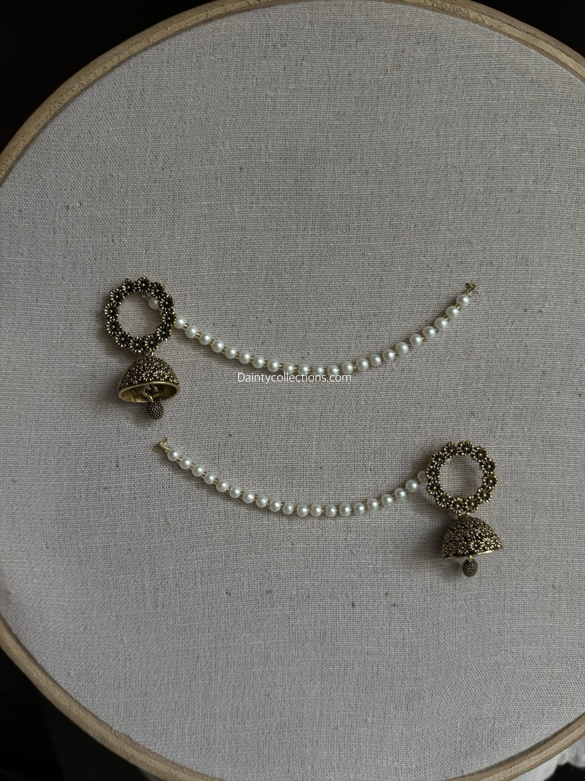 Gul e lala jhumki antique with pearl saharay