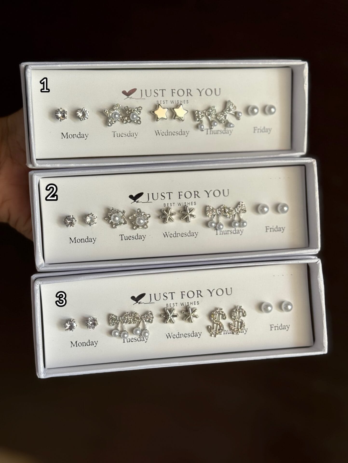 Silver studs gift box