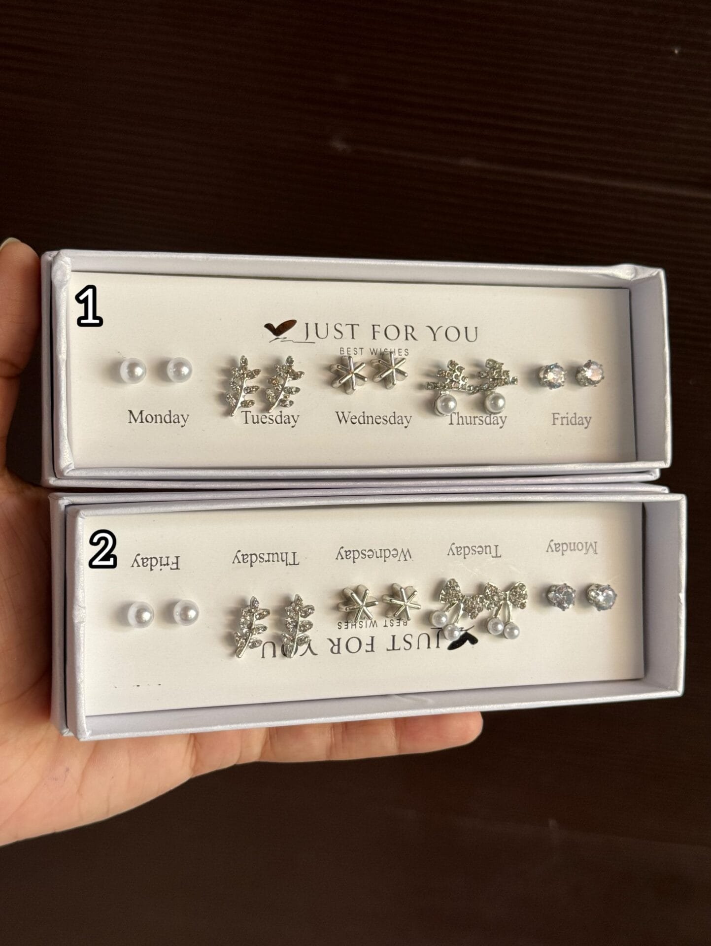 Silver studs gift box